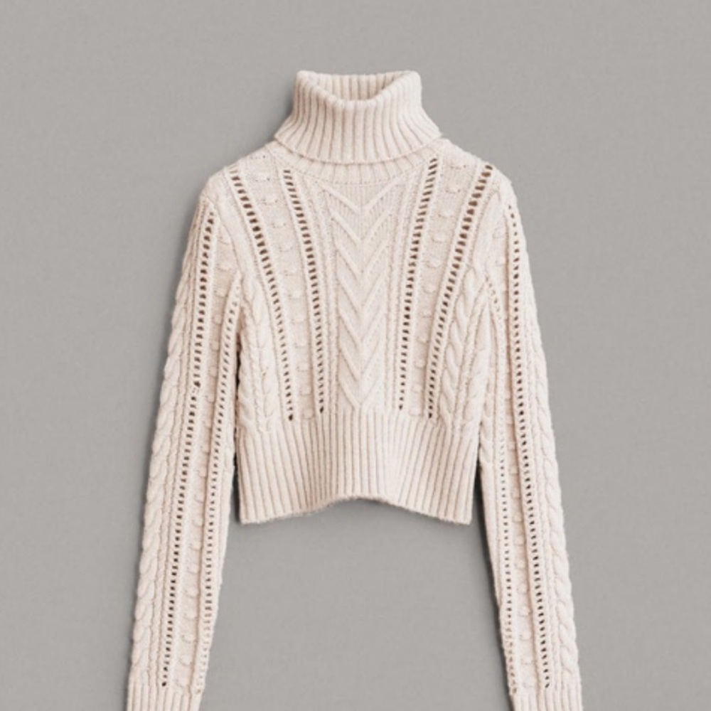 Rag and Bone Elizabeth Wool Cable Turtleneck